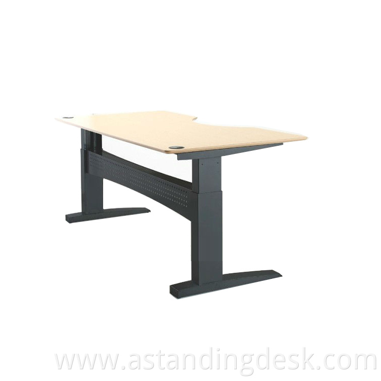 China manufacture fight sitting desease T feet adjustable height dual motor electric desk